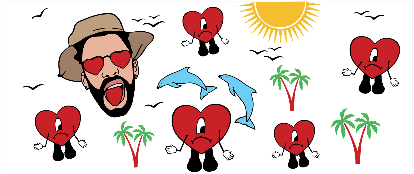 Bad Bunny | UV DTF Wrap for Cups | Ready to Apply Permanent