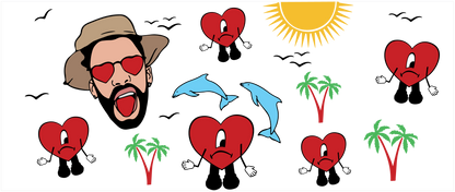 Bad Bunny | UV DTF Wrap for Cups | Ready to Apply Permanent