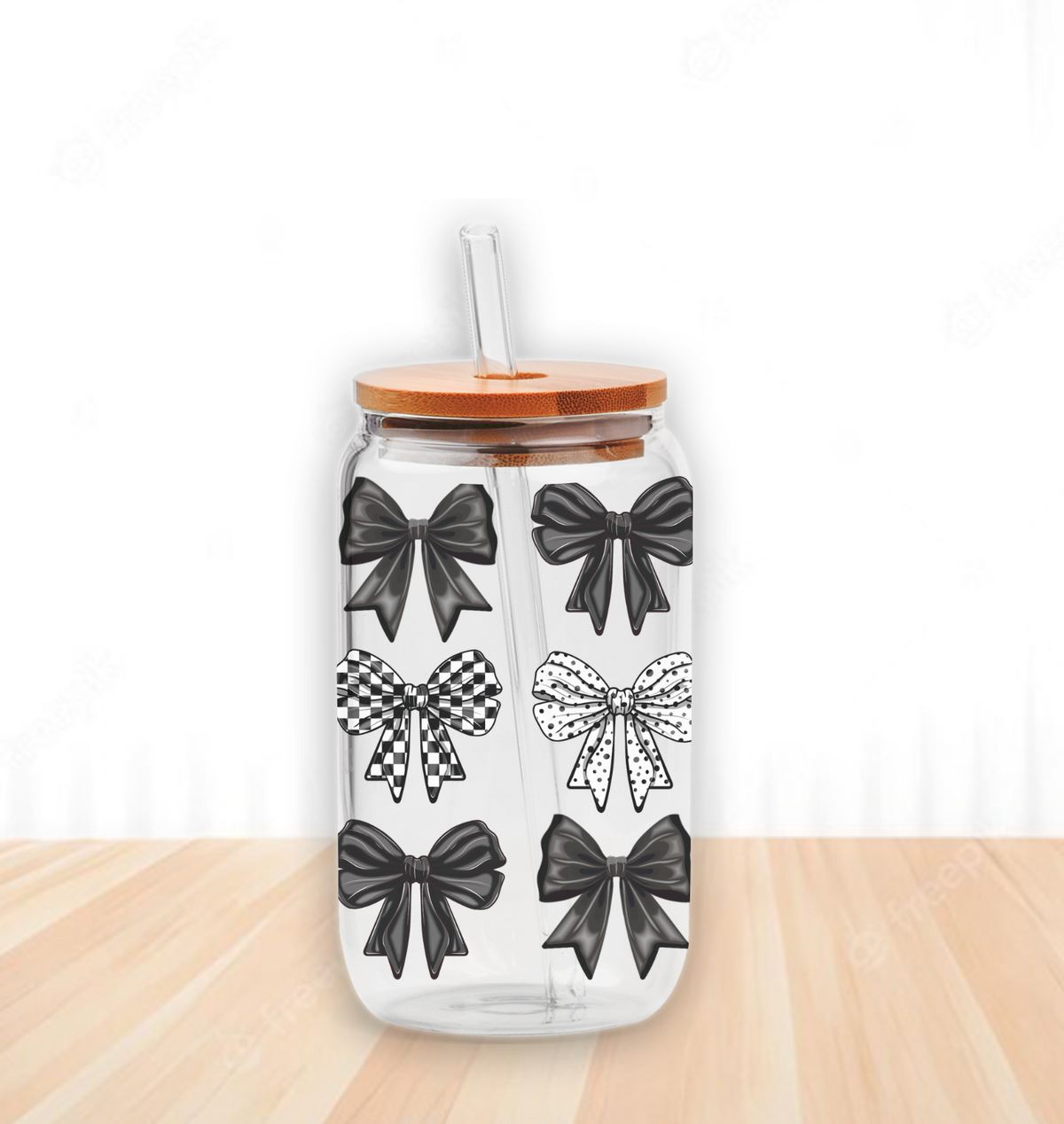 Black Bows | UV DTF Wrap for Cups | Ready to Apply Permanent