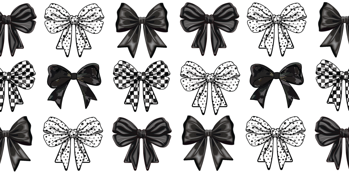 Black Bows | UV DTF Wrap for Cups | Ready to Apply Permanent