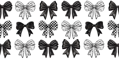 Black Bows | UV DTF Wrap for Cups | Ready to Apply Permanent