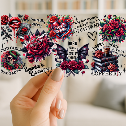 Spicey Book Club | UV DTF Wrap for Cups | Ready to Apply Permanent