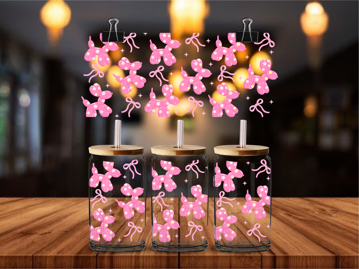 Balloon Dog Pink | UV DTF Wrap for Cups | Ready to Apply Permanent