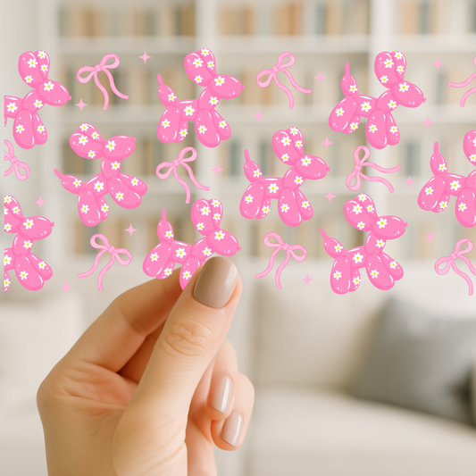Balloon Dog Pink | UV DTF Wrap for Cups | Ready to Apply Permanent