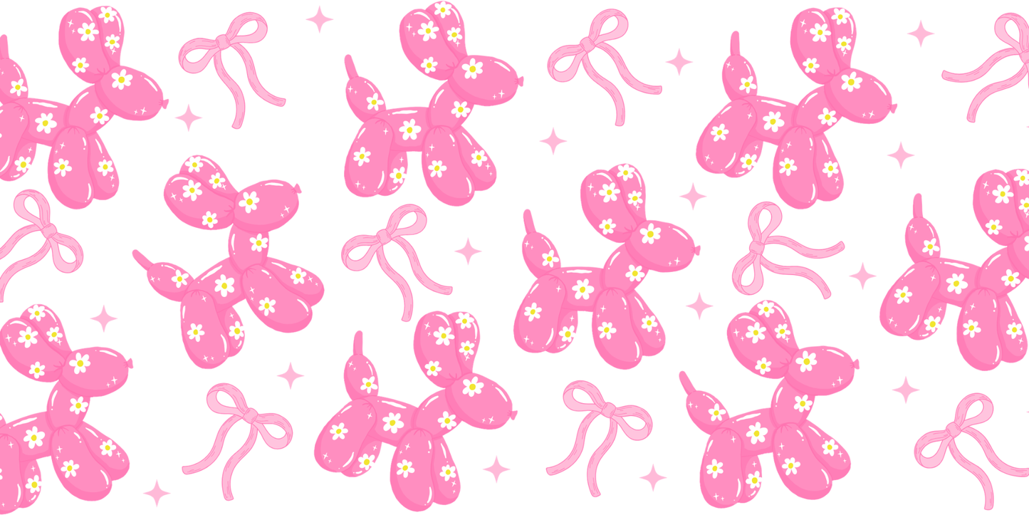 Balloon Dog Pink | UV DTF Wrap for Cups | Ready to Apply Permanent