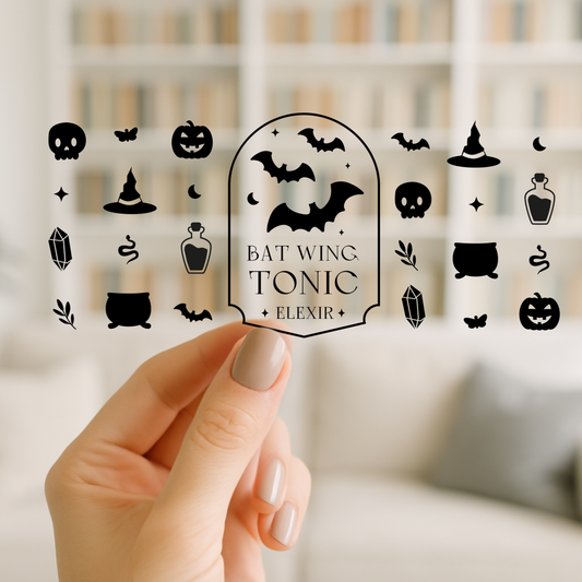 Bat Wing Tonic | UV DTF Wrap for Cups | Ready to Apply Permanent
