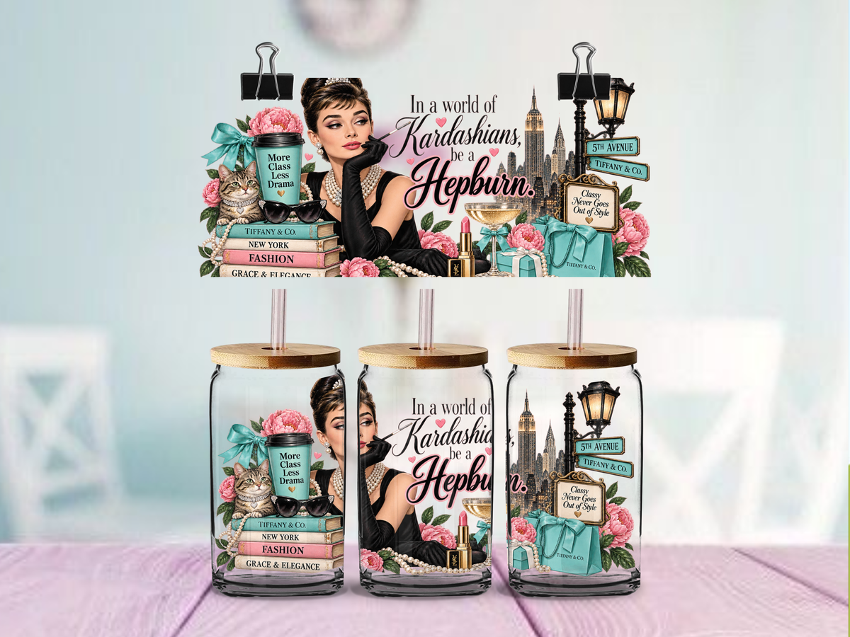 Be A Hepburn | UVDTF Wrap for Cups | Ready to Apply Permanent