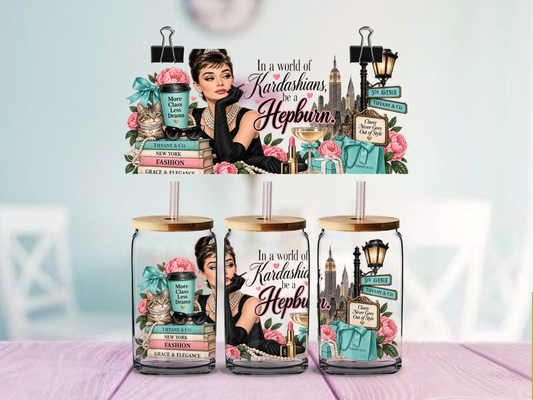 Be A Hepburn | UVDTF Wrap for Cups | Ready to Apply Permanent