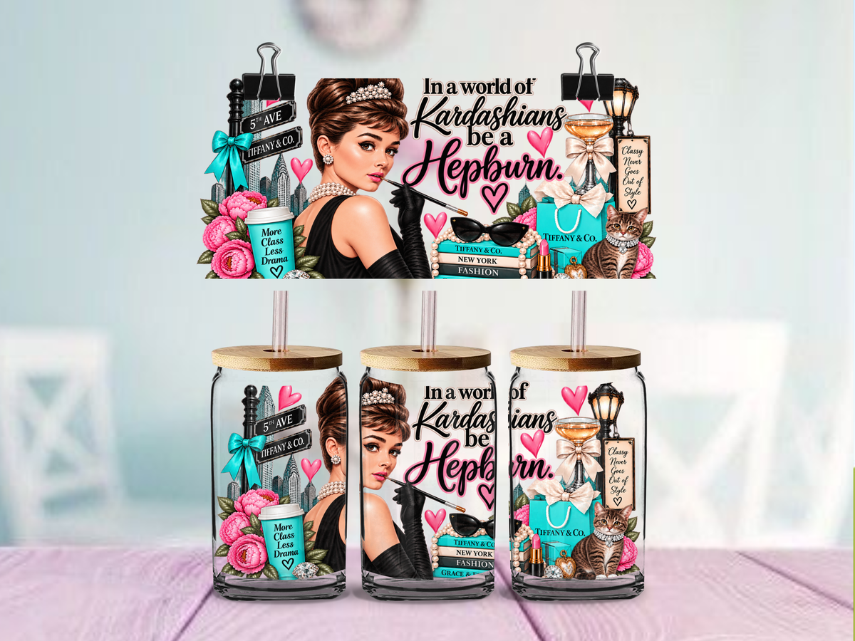 Be A Hepburn | UVDTF Wrap for Cups | Ready to Apply Permanent