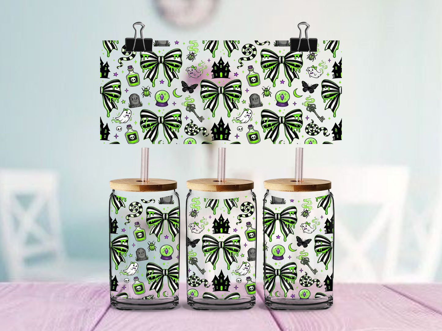 Green Beetle Cup Wrap | UV DTF Wrap for Cups | Ready to Apply Permanent