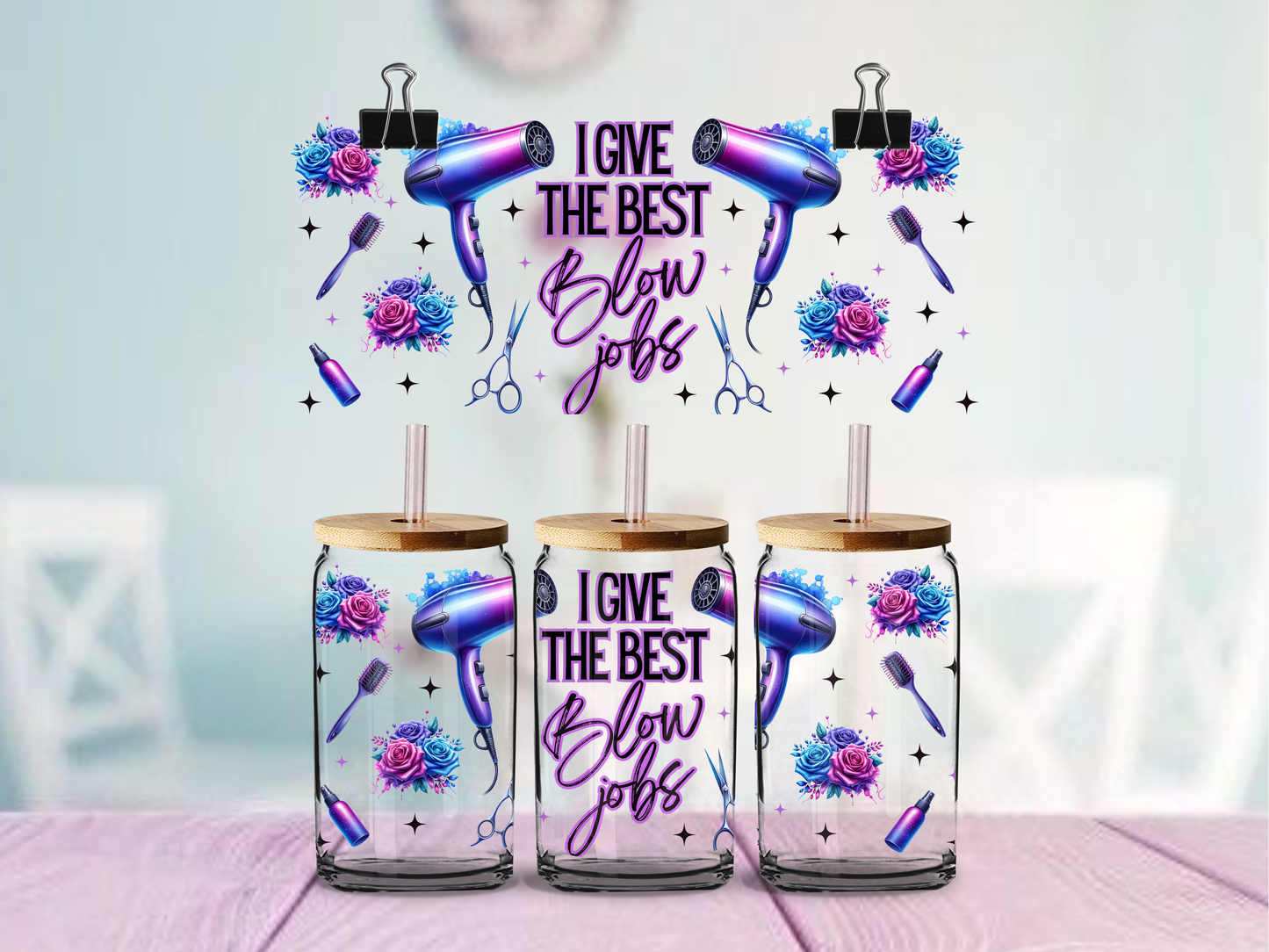 Hair Stylist Best Bow Jobs | UV DTF Wrap for Cups | Ready to Apply Permanent