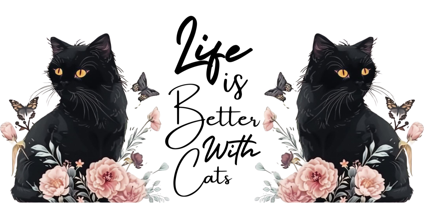 Better with Cats | UV DTF Wrap for Cups | Ready to Apply Permanent