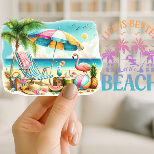 Better At The Beach | UV DTF Wrap for Cups | Ready to Apply Permanent