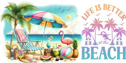 Better At The Beach | UV DTF Wrap for Cups | Ready to Apply Permanent