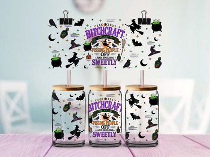Bitchcraft 16oz cup Wrap | UV DTF Wrap for Cups | Ready to Apply Permanent