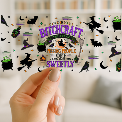 Bitchcraft 16oz cup Wrap | UV DTF Wrap for Cups | Ready to Apply Permanent