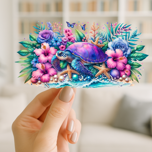 Blue Sea Turtle | UV DTF Wrap for Cups | Ready to Apply Permanent