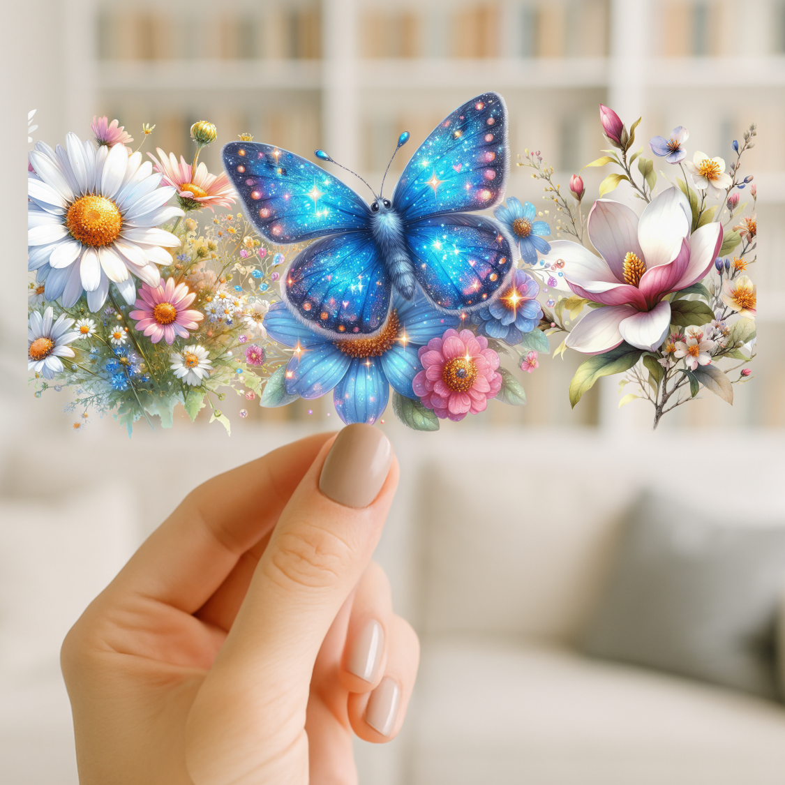 Butterfly Daisies | UV DTF Wrap for Cups | Ready to Apply Permanent