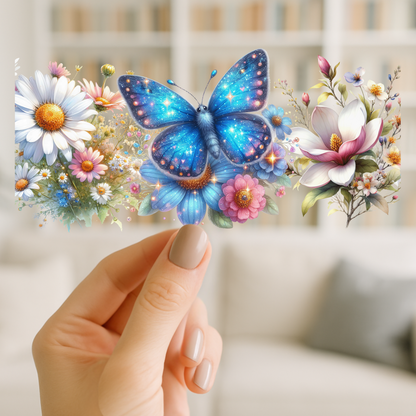 Butterfly Daisies | UV DTF Wrap for Cups | Ready to Apply Permanent