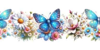 Butterfly Daisies | UV DTF Wrap for Cups | Ready to Apply Permanent
