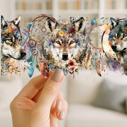Boho Wolf | UV DTF Wrap for Cups | Ready to Apply Permanent