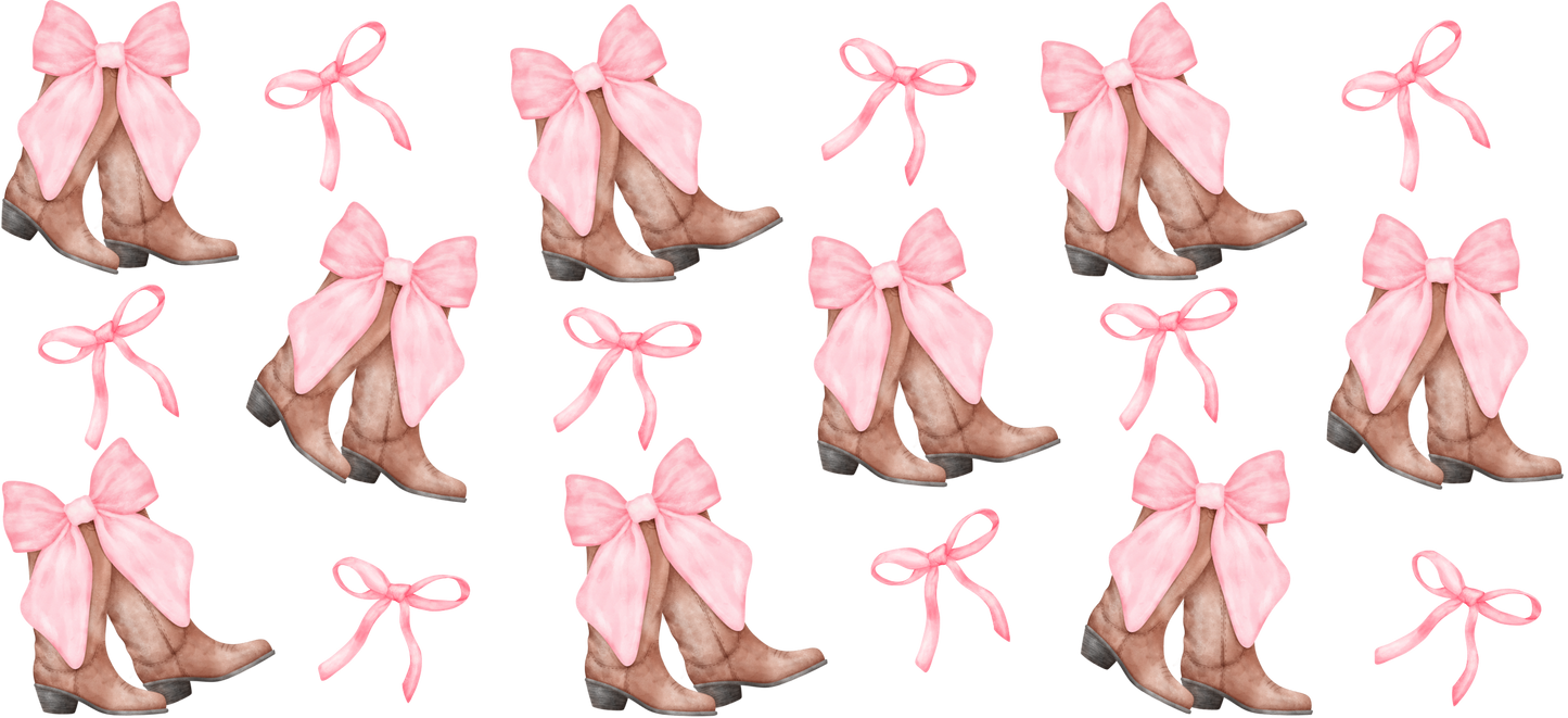 Boots & Bows | UV DTF Wrap for Cups | Ready to Apply Permanent