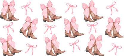 Boots & Bows | UV DTF Wrap for Cups | Ready to Apply Permanent