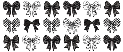 Black Bows | UV DTF Wrap for Cups | Ready to Apply Permanent