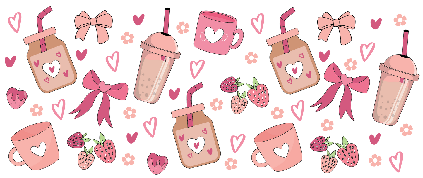 Coffee and Bows | UV DTF Wrap for Cups | Ready to Apply Permanent