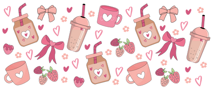 Coffee and Bows | UV DTF Wrap for Cups | Ready to Apply Permanent