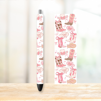Coquette Cowgirl UVDTF Pen Wrap | UV DTF Wrap for Pens | Ready to Apply Permanent