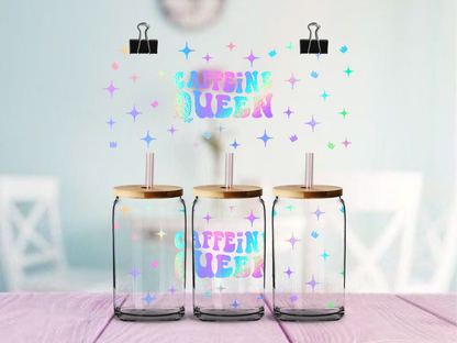 Caffeine Queen | UV DTF Wrap for Cups | Ready to Apply Permanent