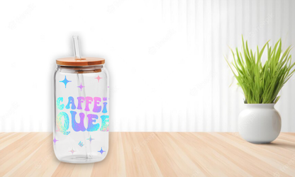 Caffeine Queen | UV DTF Wrap for Cups | Ready to Apply Permanent