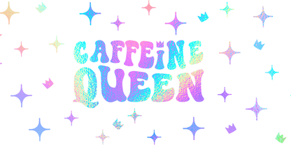 Caffeine Queen | UV DTF Wrap for Cups | Ready to Apply Permanent