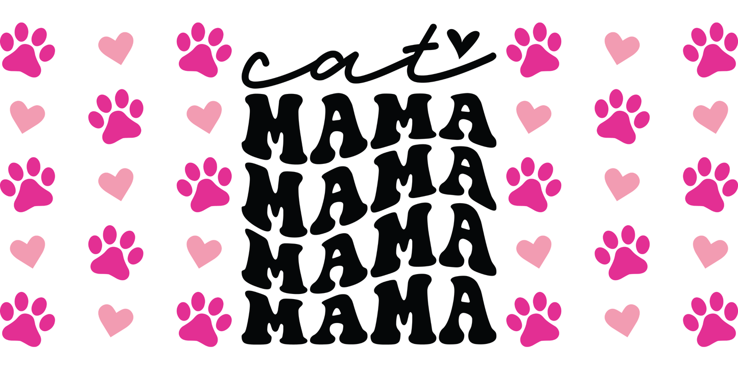 Cat Mama | UV DTF Wrap for Cups | Ready to Apply Permanent