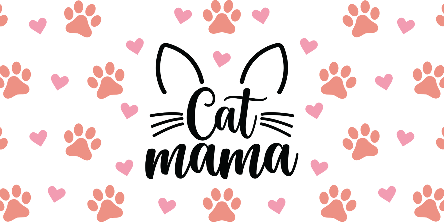 Cat Mama | UV DTF Wrap for Cups | Ready to Apply Permanent