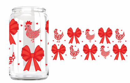 Chickens & Bows | UV DTF Wrap for Cups | Ready to Apply Permanent