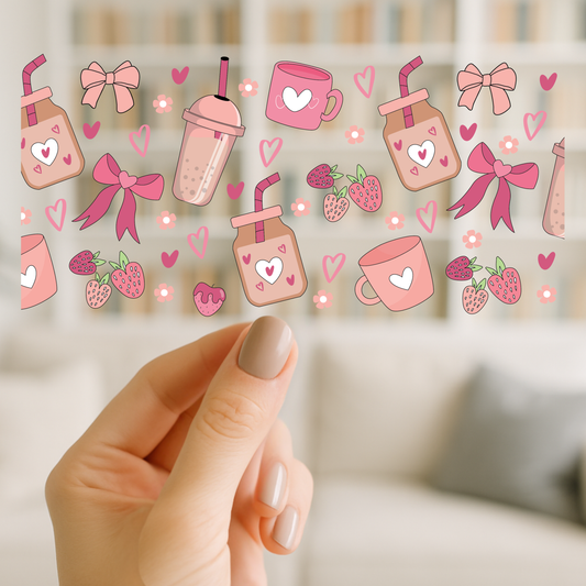 Coffee and Bows | UV DTF Wrap for Cups | Ready to Apply Permanent