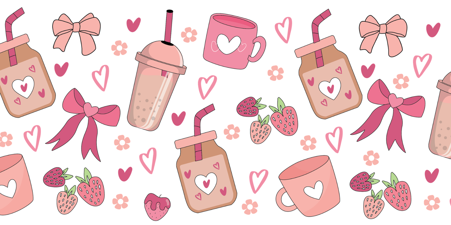 Coffee and Bows | UV DTF Wrap for Cups | Ready to Apply Permanent