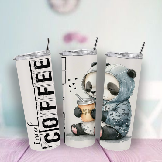 Coffee Panda 20oz Tumbler | Insulated Stainless Steel Cup