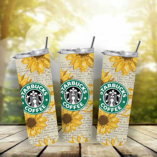 Sunflower Coffee 20oz Tumbler | Insulated Stainless Steel Cup