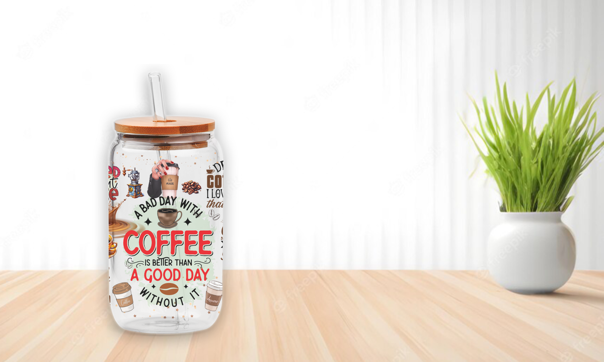 Coffee Quotes | UV DTF Wrap for Cups | Ready to Apply Permanent