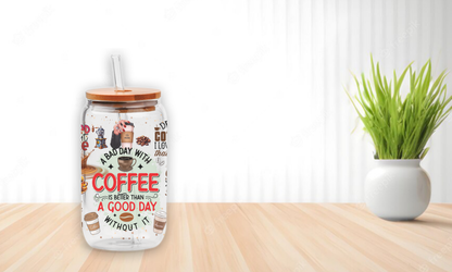 Coffee Quotes | UV DTF Wrap for Cups | Ready to Apply Permanent