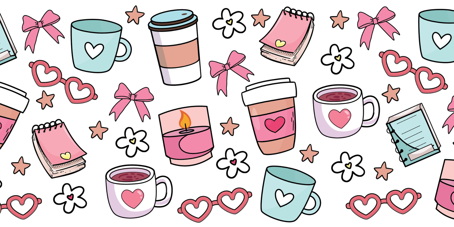 Coffee and Notes | UV DTF Wrap for Cups | Ready to Apply Permanent
