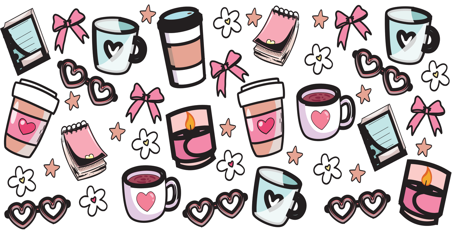 Coffee and Notes | UV DTF Wrap for Cups | Ready to Apply Permanent