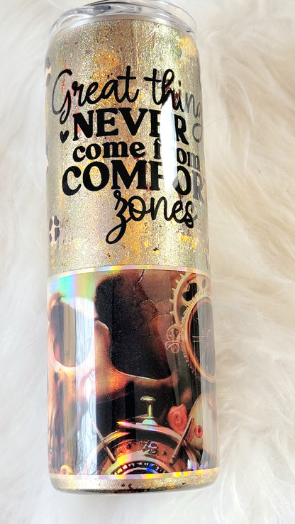 Steampunk Skull Tumbler 20oz | Inspirational Quote Travel Cup