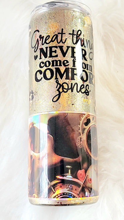 Steampunk Skull Tumbler 20oz | Inspirational Quote Travel Cup