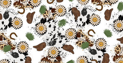 Cow Girl Daisy | UV DTF Wrap for Cups | Ready to Apply Permanent