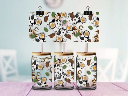 Cow Girl Daisy | UV DTF Wrap for Cups | Ready to Apply Permanent