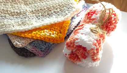 Self Care Bath Set | Crocheted Washcloth & Artisan Goat Milk Soap Gift Set